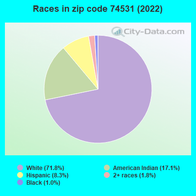 Races in zip code 74531 (2022)