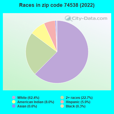 Races in zip code 74538 (2022)