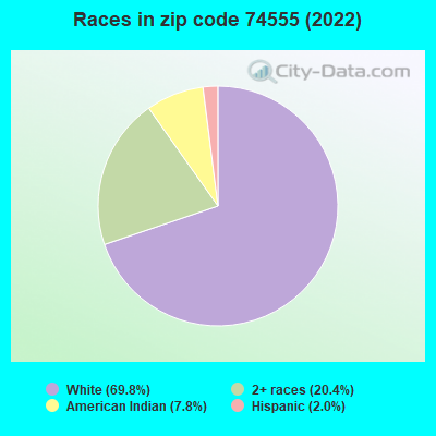 Races in zip code 74555 (2022)