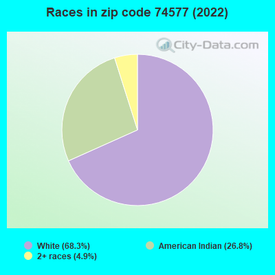 Races in zip code 74577 (2022)