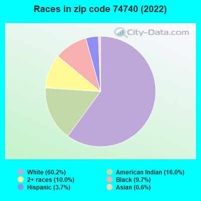 Races in zip code 74740 (2019)