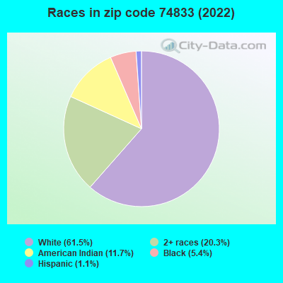Races in zip code 74833 (2022)