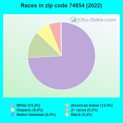 Races in zip code 74854 (2019)