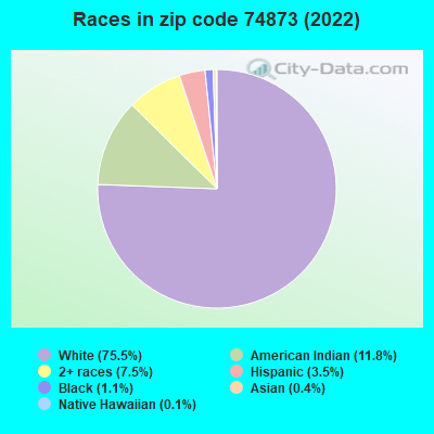Races in zip code 74873 (2019)