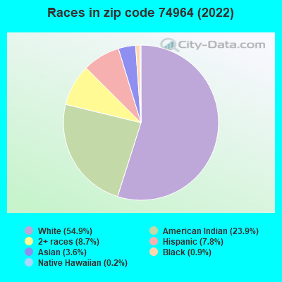 Races in zip code 74964 (2022)
