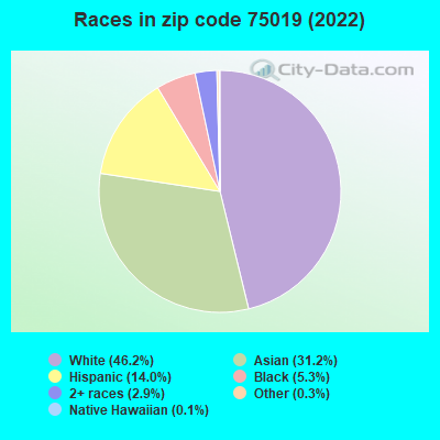 Races in zip code 75019 (2022)