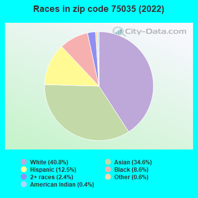 Races in zip code 75035 (2022)