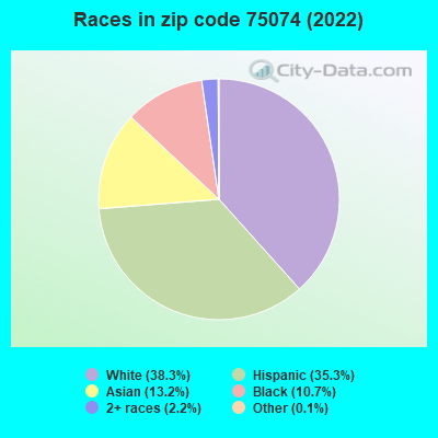 Races in zip code 75074 (2021)