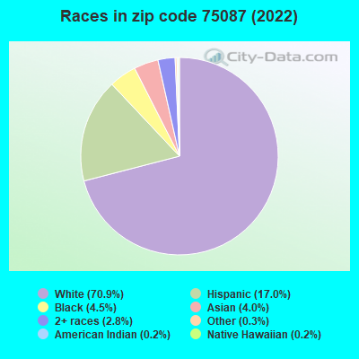 Races in zip code 75087 (2021)