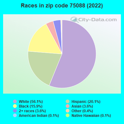 Races in zip code 75088 (2019)