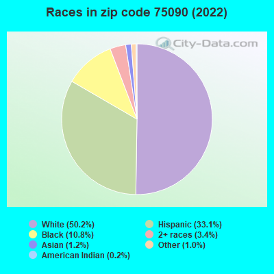 Races in zip code 75090 (2019)