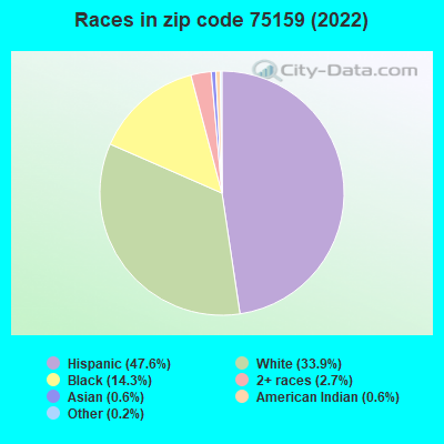 Races in zip code 75159 (2022)