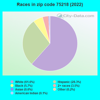 Races in zip code 75218 (2019)