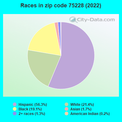 Races in zip code 75228 (2021)