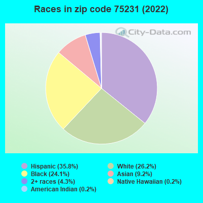 Races in zip code 75231 (2021)