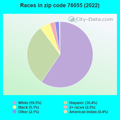 Races in zip code 76055 (2019)