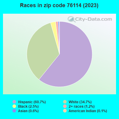 Races in zip code 76114 (2021)