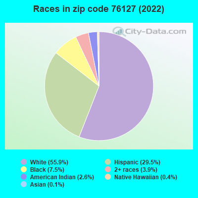 Races in zip code 76127 (2022)