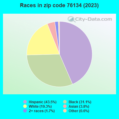 Races in zip code 76134 (2021)