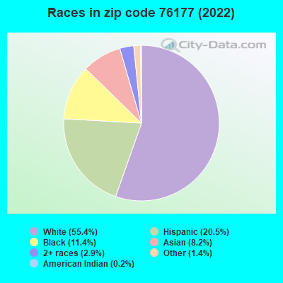 Races in zip code 76177 (2022)