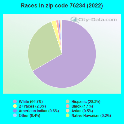 Races in zip code 76234 (2019)