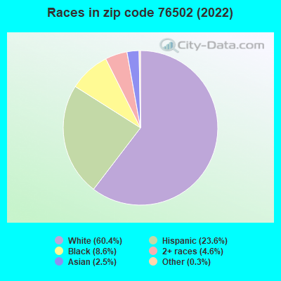Races in zip code 76502 (2022)