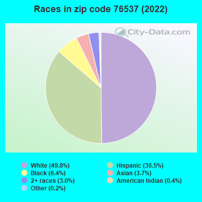 Races in zip code 76537 (2019)