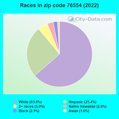 Races in zip code 76554 (2022)