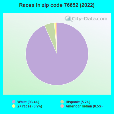 Races in zip code 76652 (2022)