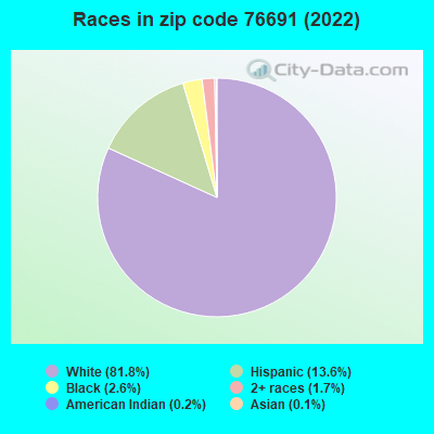 Races in zip code 76691 (2019)