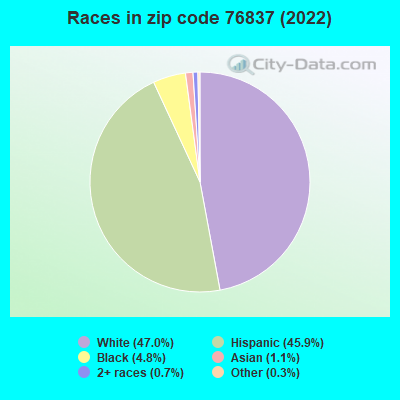 Races in zip code 76837 (2019)