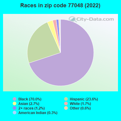 Races in zip code 77048 (2019)