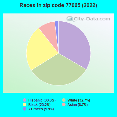 Races in zip code 77065 (2021)