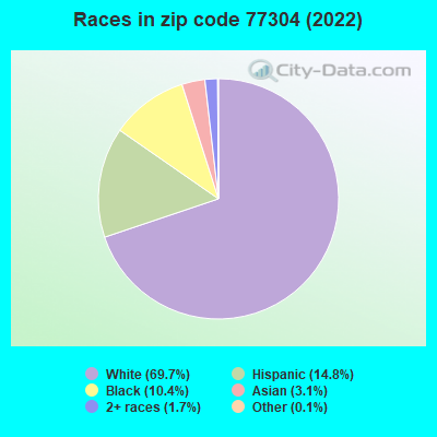 Races in zip code 77304 (2022)