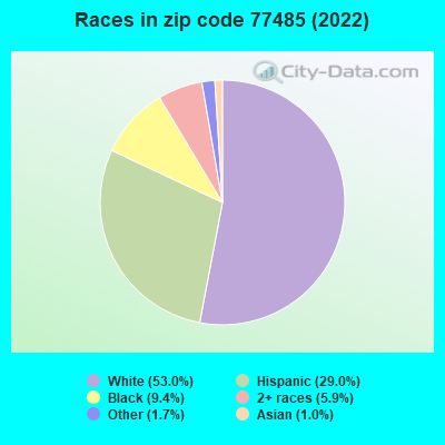 Races in zip code 77485 (2019)