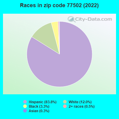 Races in zip code 77502 (2021)