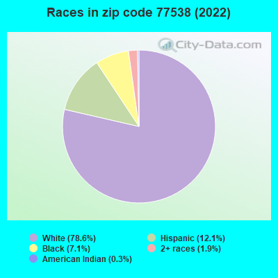 Races in zip code 77538 (2022)