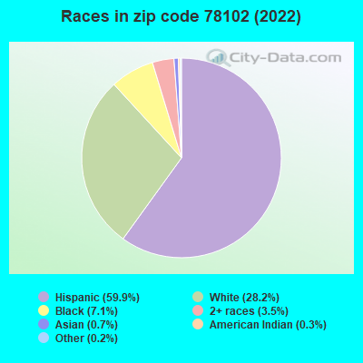 Races in zip code 78102 (2022)