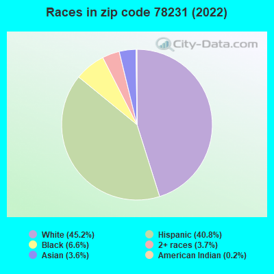 Races in zip code 78231 (2022)