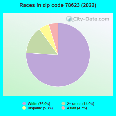 Races in zip code 78623 (2022)