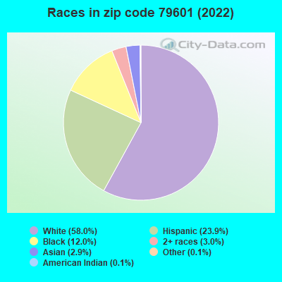 Races in zip code 79601 (2022)