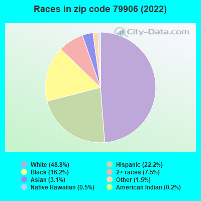 Races in zip code 79906 (2022)