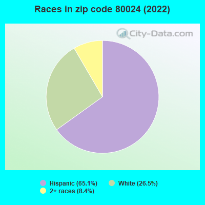 Races in zip code 80024 (2022)
