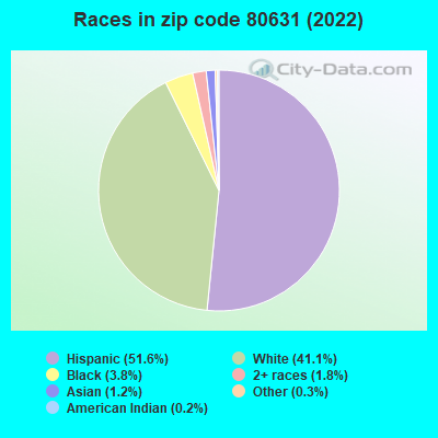 Races in zip code 80631 (2019)
