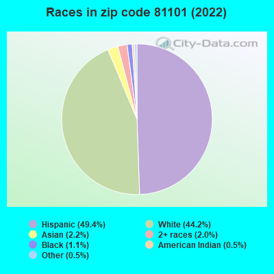 Races in zip code 81101 (2022)