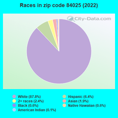 Races in zip code 84025 (2022)