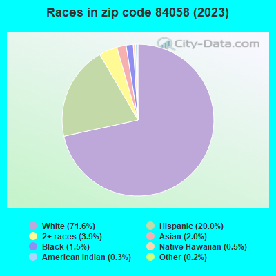 Races in zip code 84058 (2021)