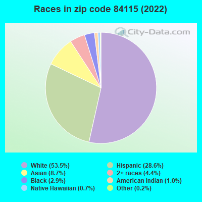Races in zip code 84115 (2021)