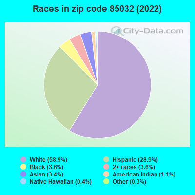 Races in zip code 85032 (2021)