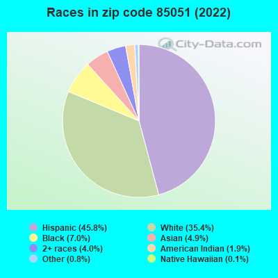 Races in zip code 85051 (2021)